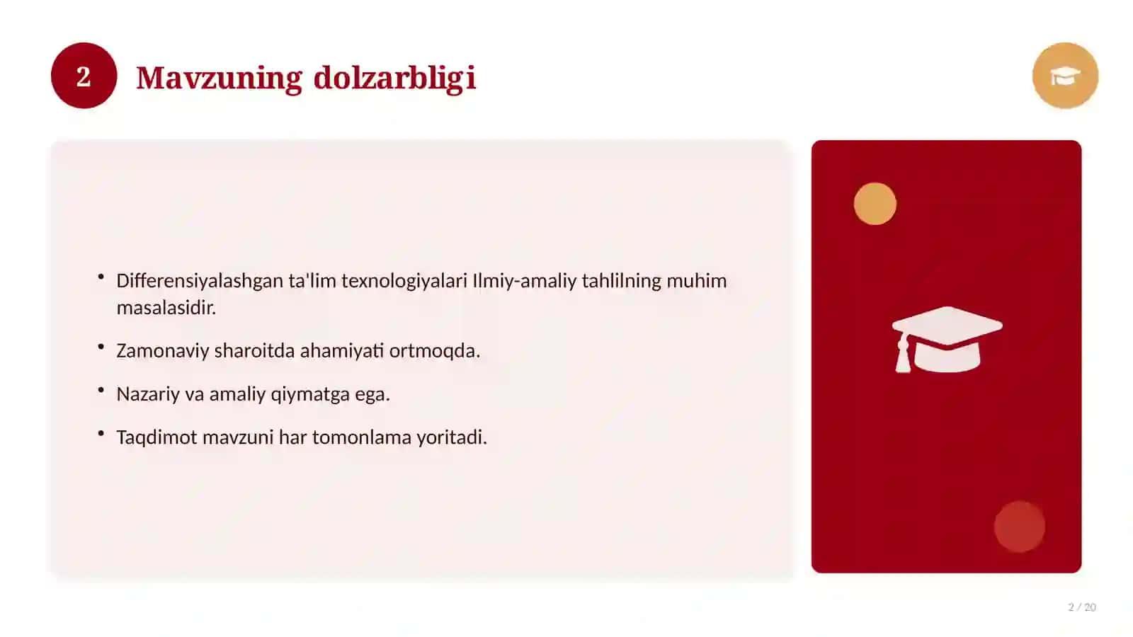 Differensiyalashgan ta'lim texnologiyalari 2