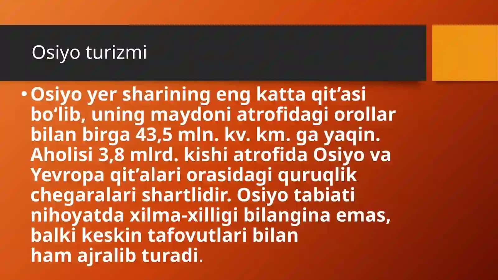 Osiyo turizmi 2