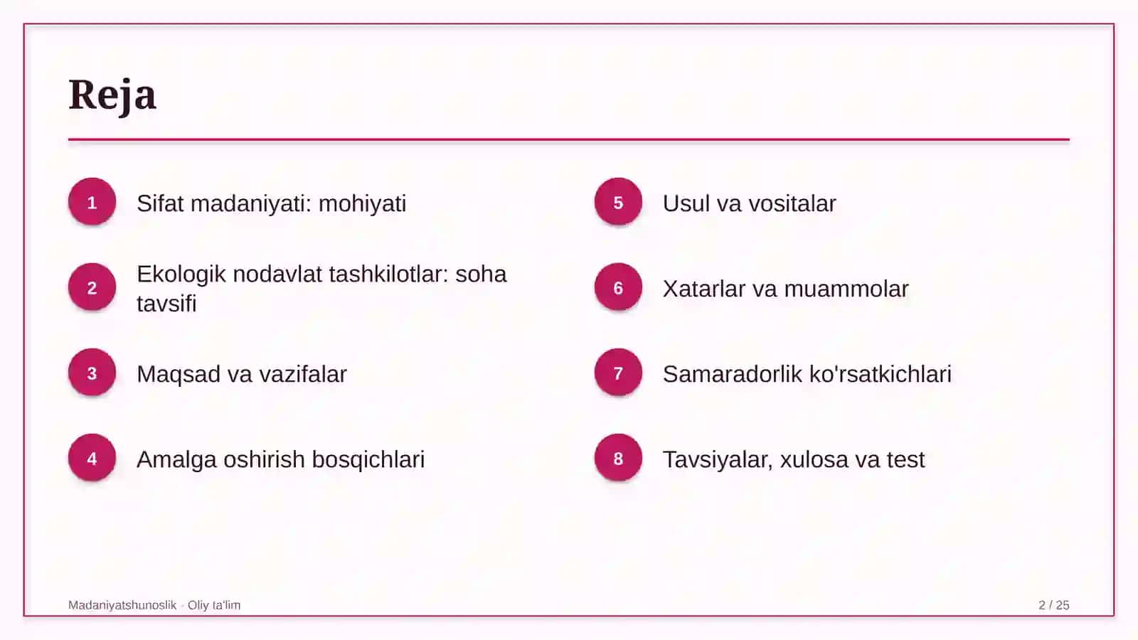 Ekologik nodavlat tashkilotlarda sifat madaniyati 2