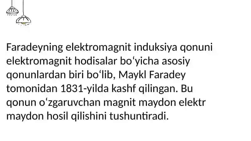 Faradeyning elektromagnit induksiya qonuni 2