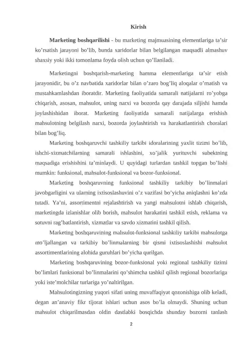 Markenting elementlari tarkibi va jarayoni 2