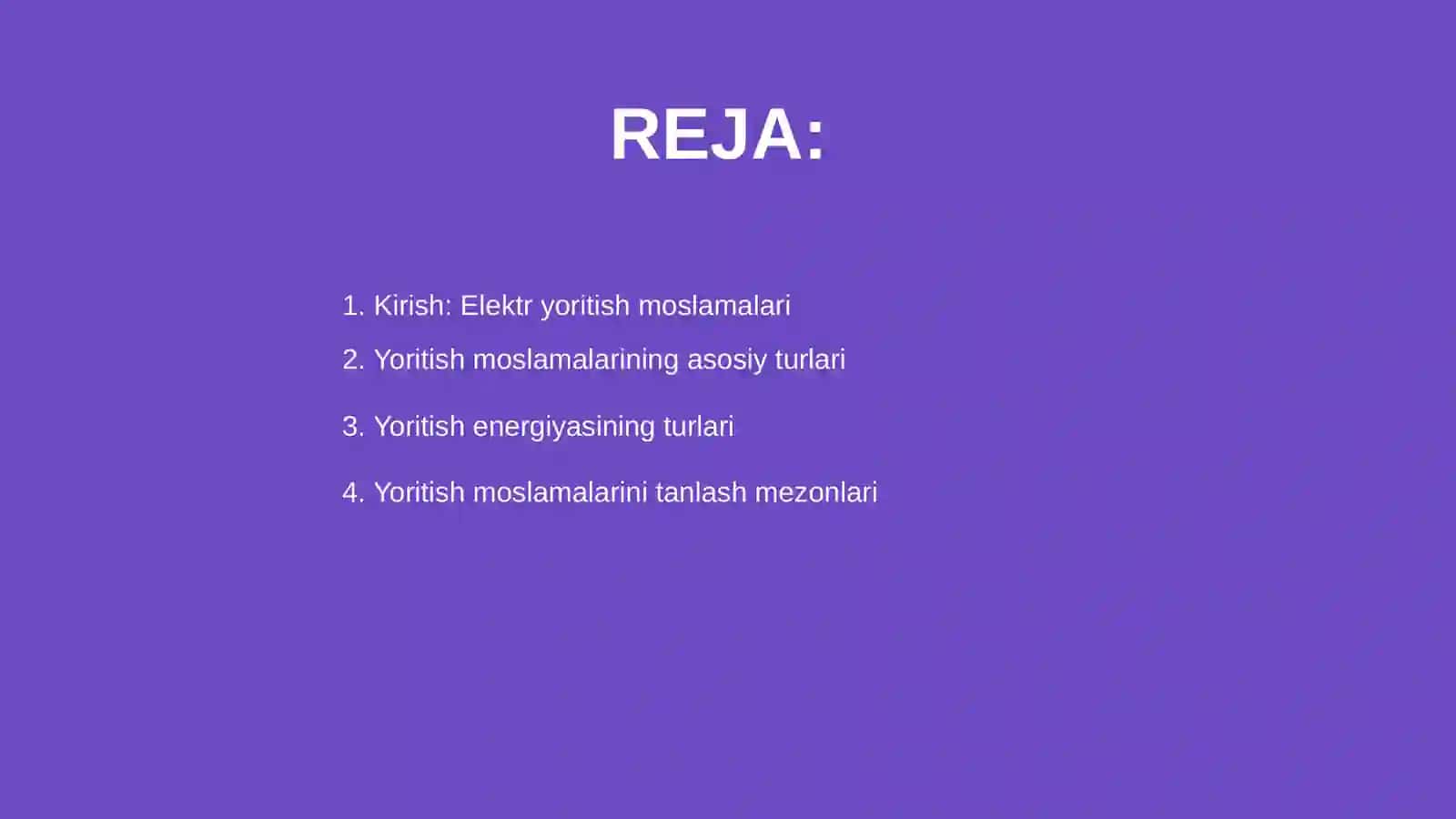 Elektr yoritish moslamalarini o'rnatish 2