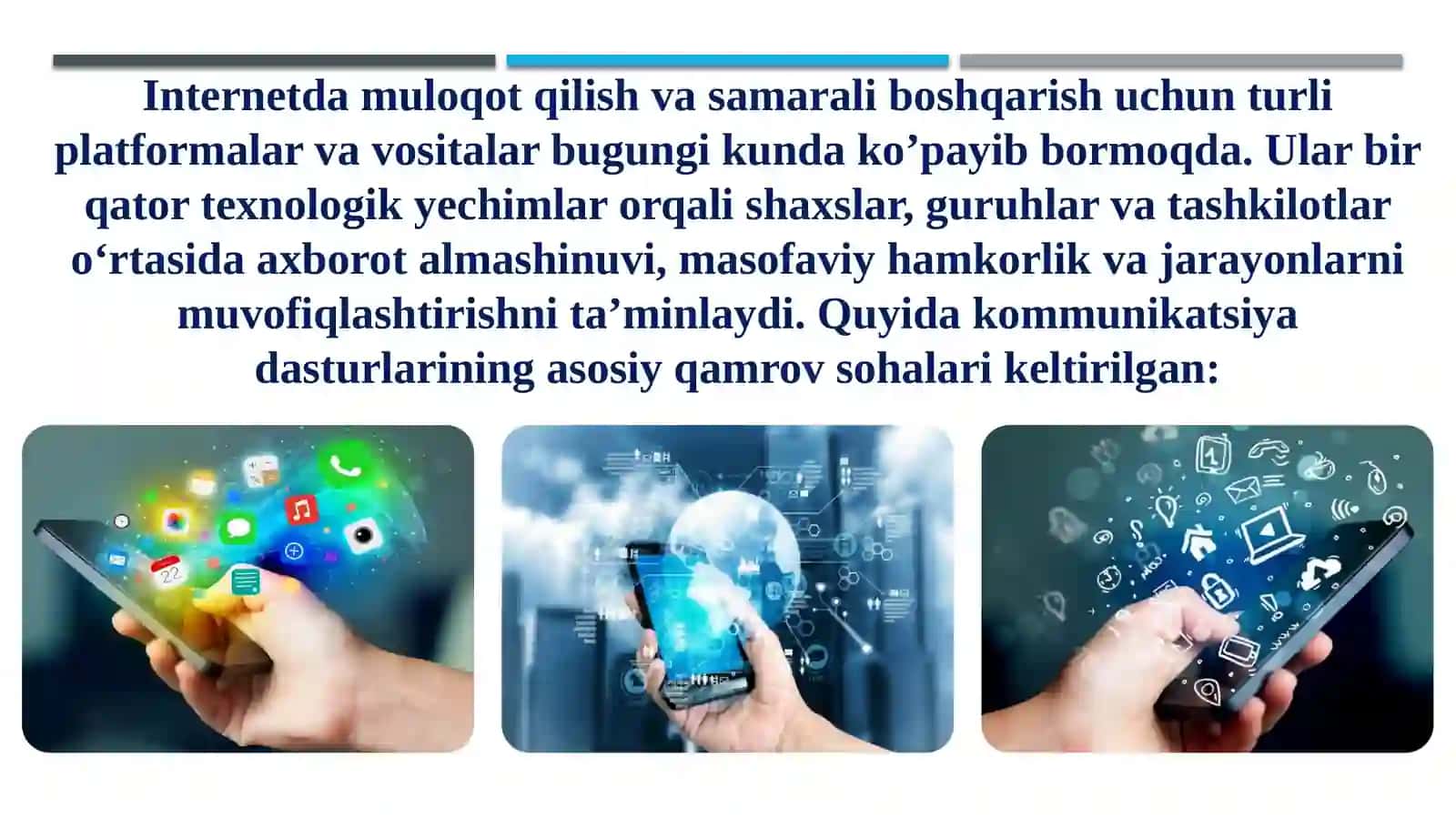 Internetda   muloqot  qilish. Mobil  tarmoqlar 2