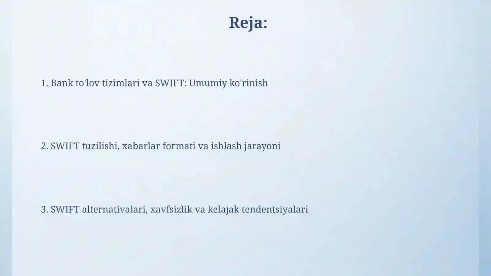SWIFT tuzilishi 2