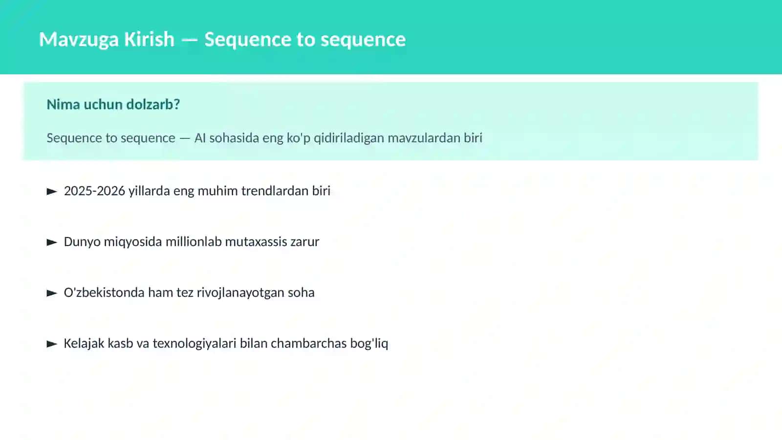 AI | DEEP LEARNING VA NEYRON TARMOQLAR 2
