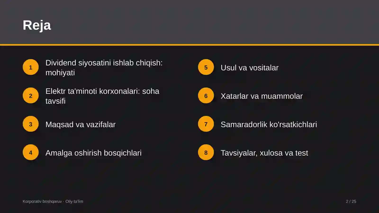 elektr ta'minoti korxonalarida dividend siyosatini ishlab chiqish 8831 2