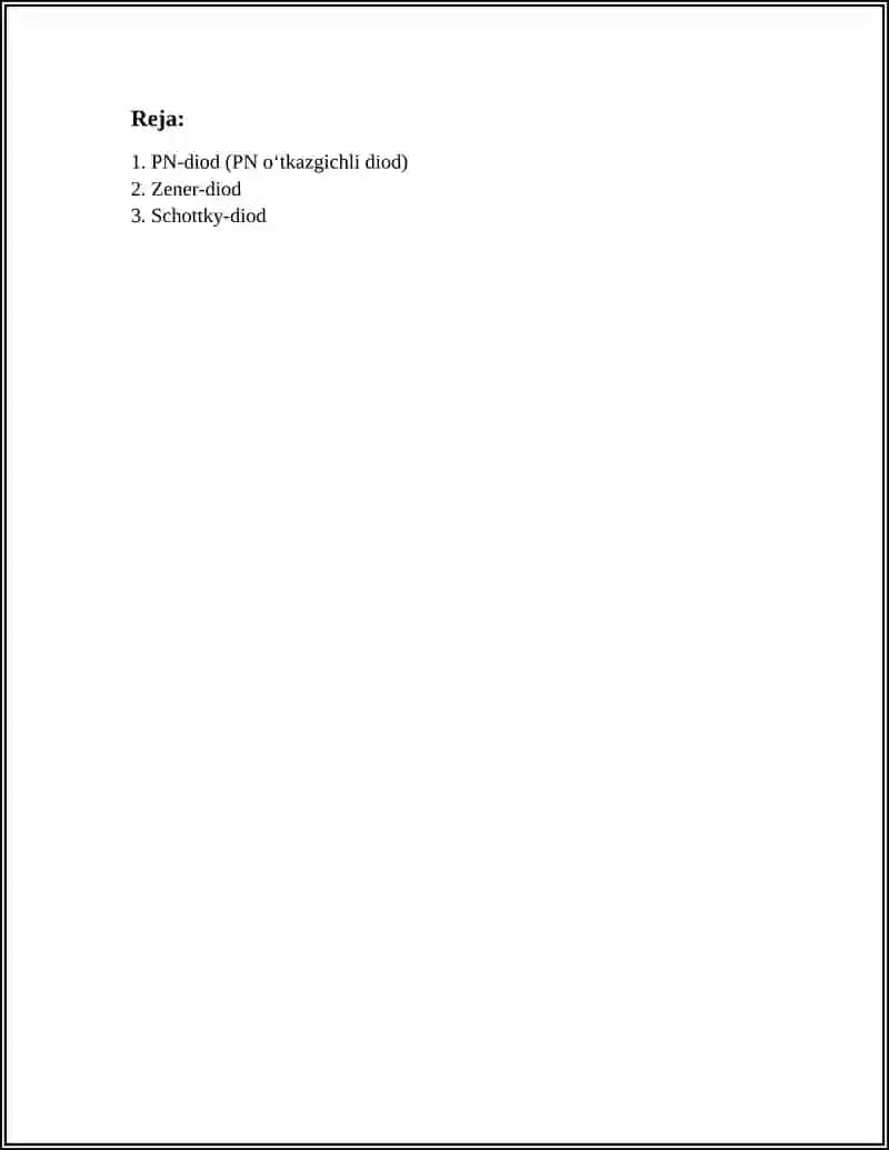 PN-diod (PN oʻtkazgichli diod) 2