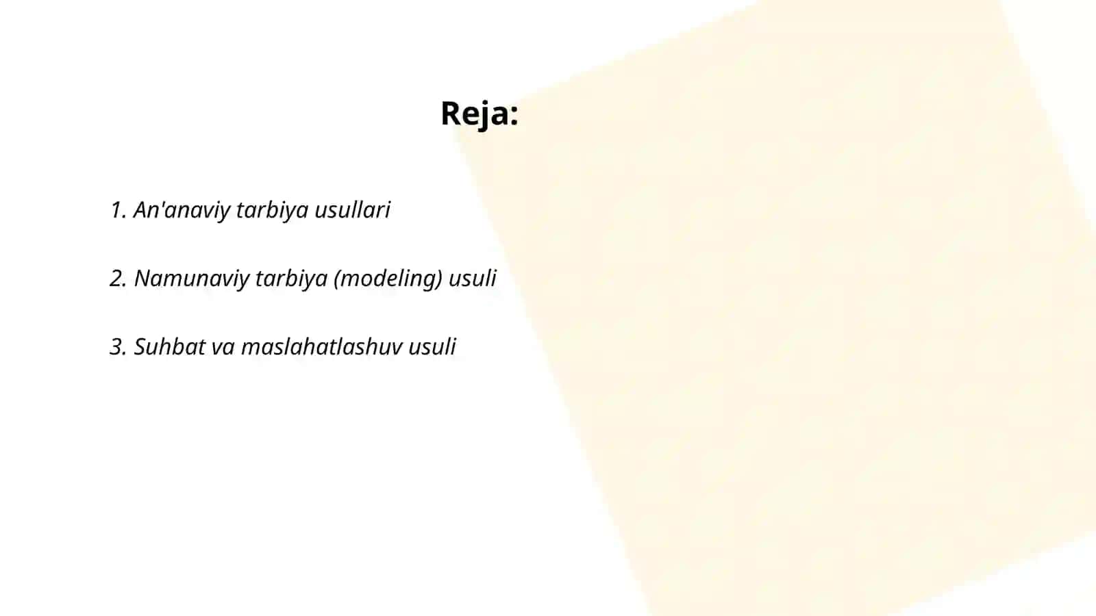 Tarbiya usullari va shakllari 2