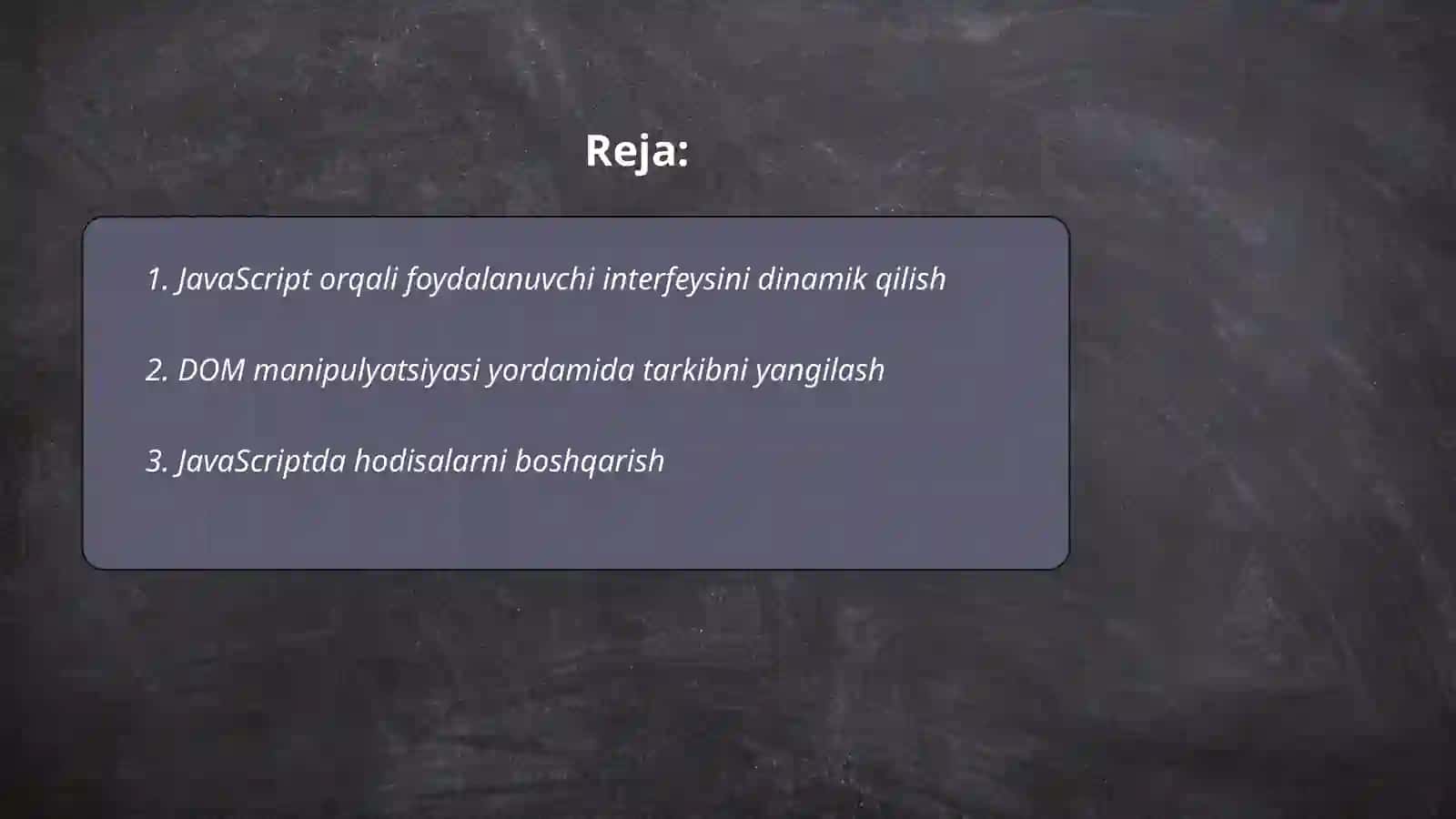 JavaScript tilining imkoniyatlari 2