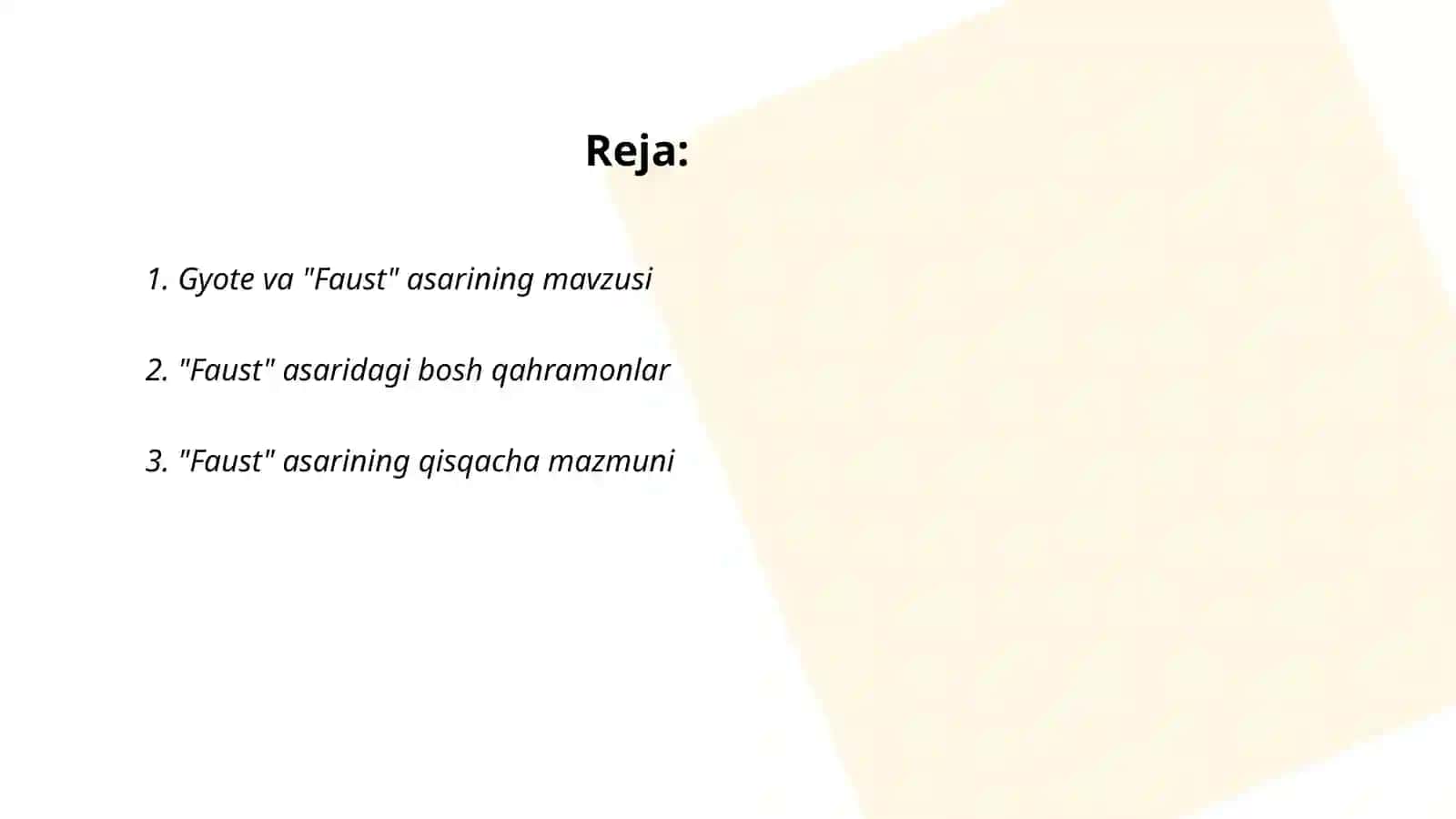 Gyote va "Faust" asarining mavzusi 2