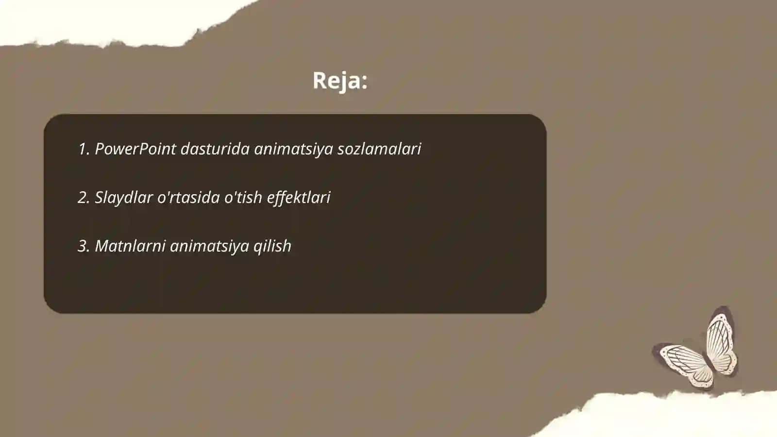 Power pointda animatsiya qilish 2