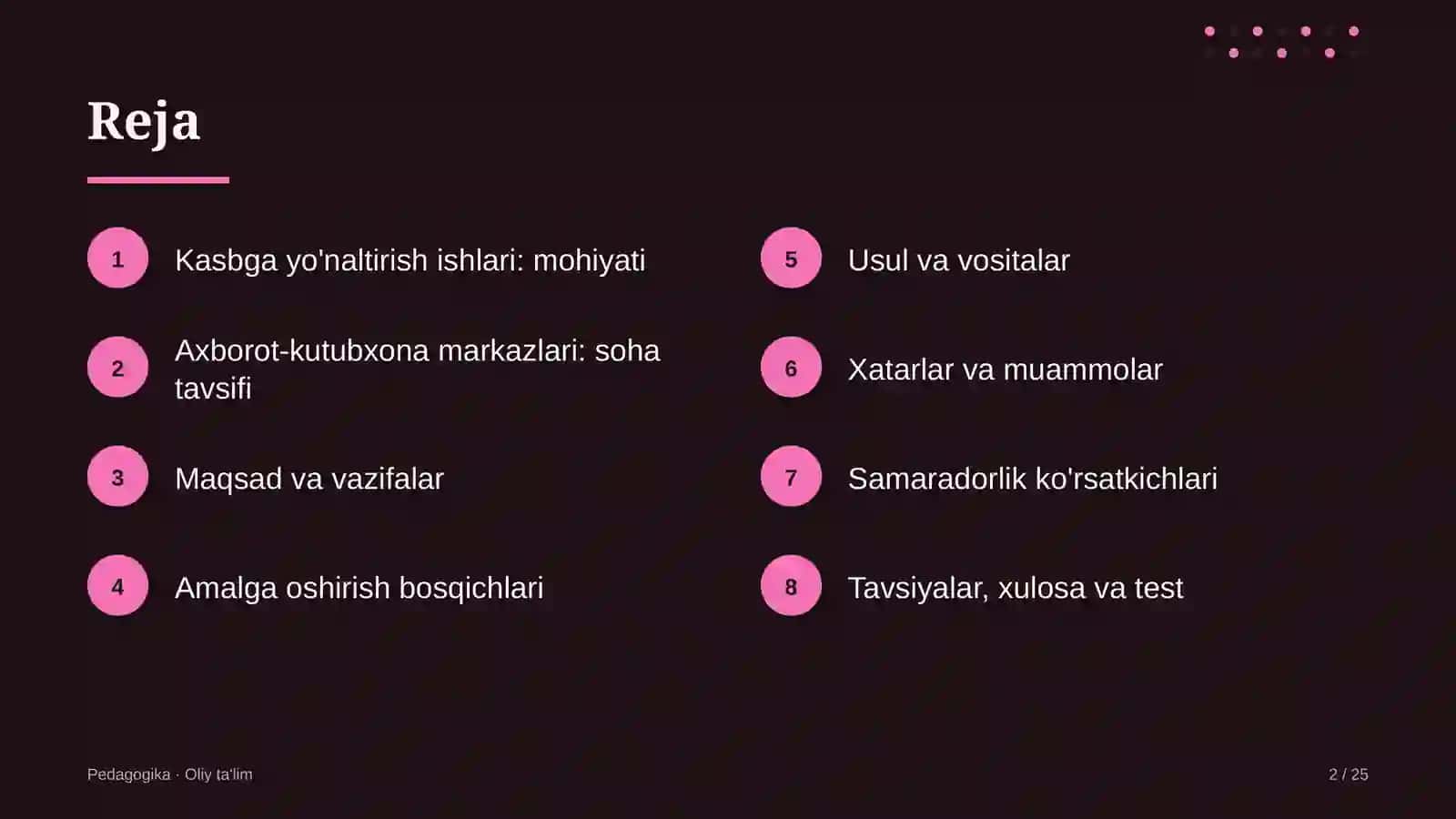 Axborot-kutubxona markazlarida kasbga yo'naltirish ishlari 2
