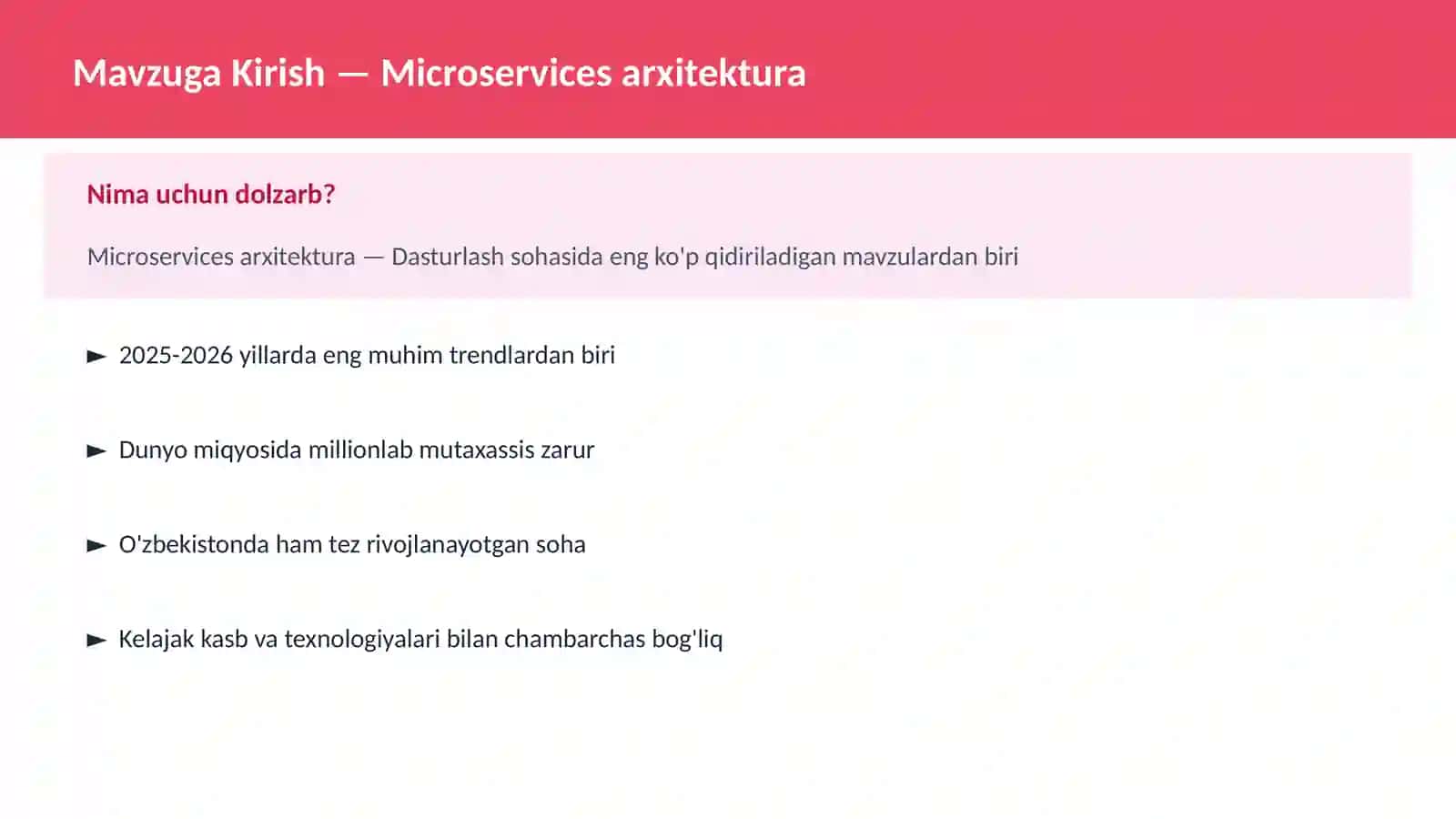 Microservices arxitektura 2