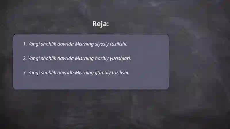 Yangi shoxlig davrida misr 2