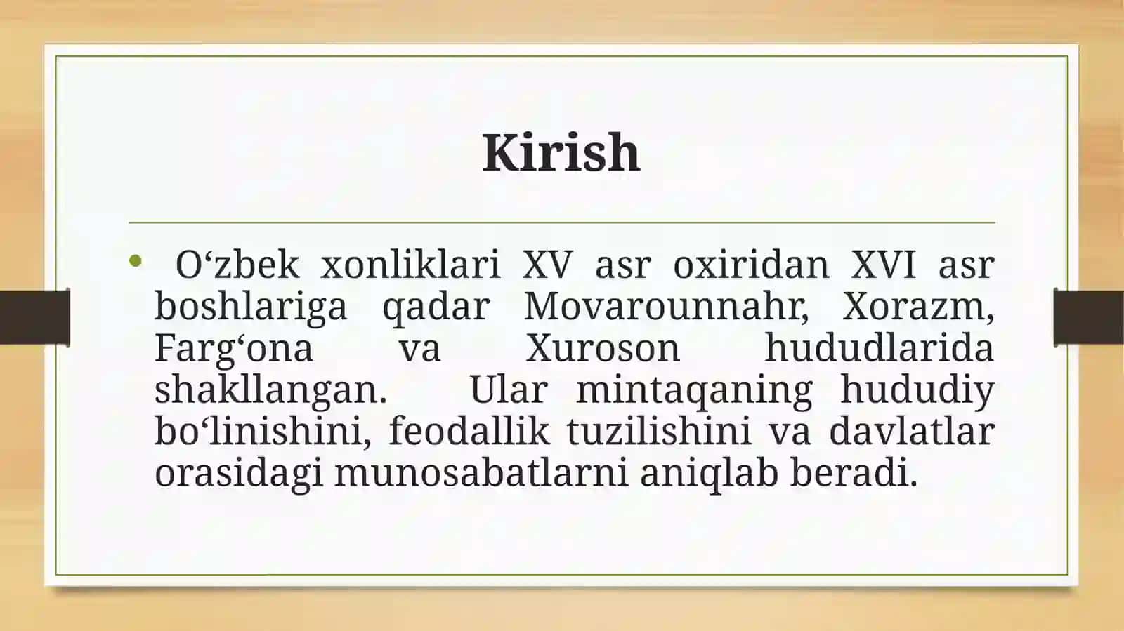 O'ZBEK XONLIKLARINING SIYOSIY XARITASI 2
