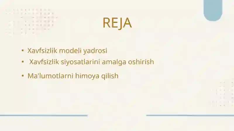 Xavfsizlik modeli yadrosi 2