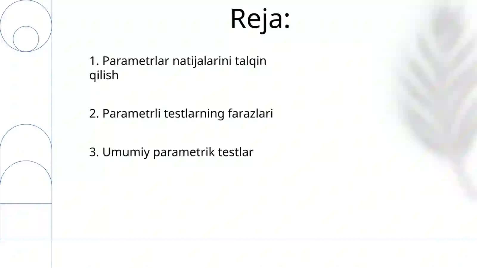 Parametrik statistik alomat tuzish usullari 2