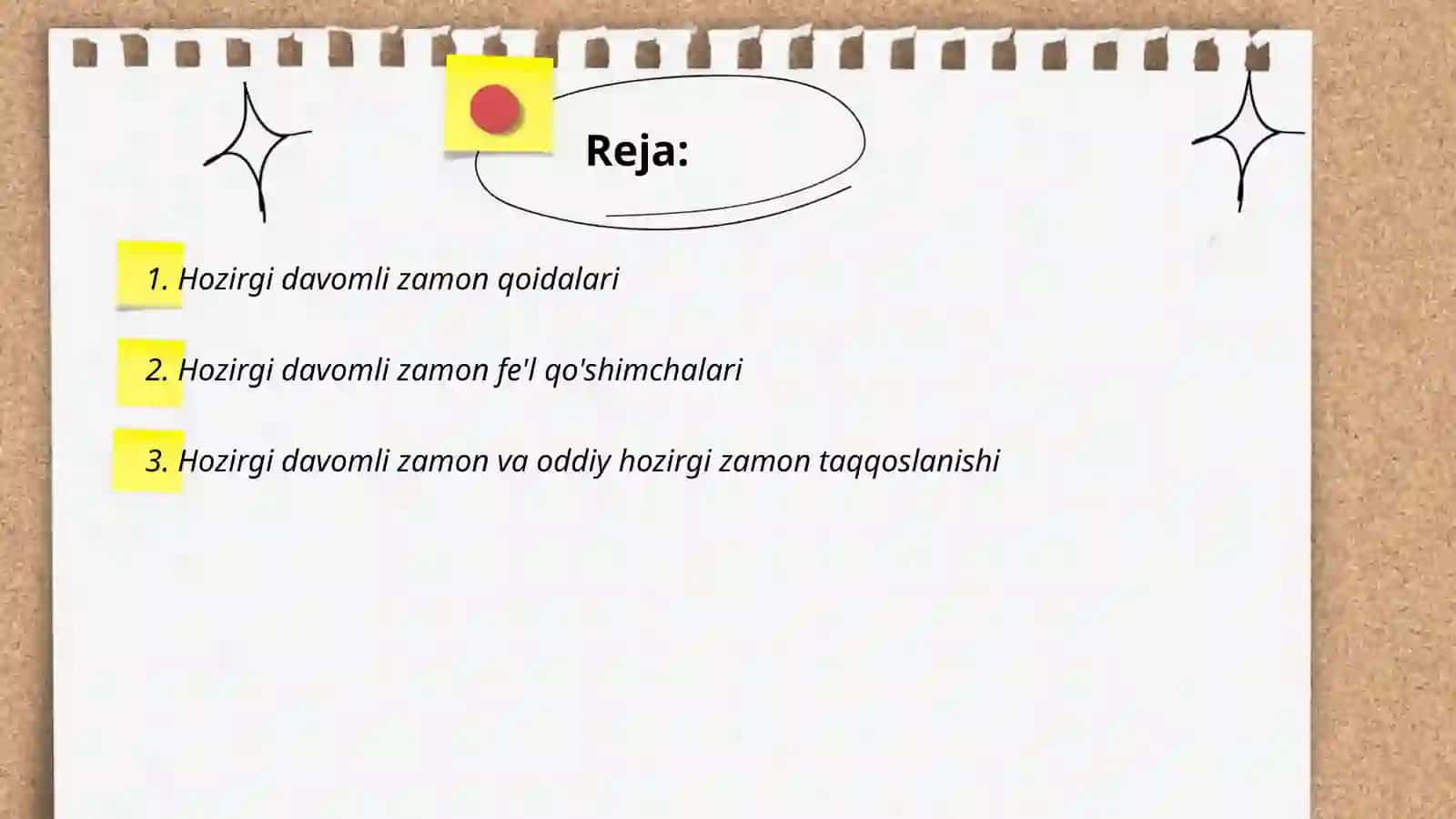Hozirgi davomli zamon qoidalari 2
