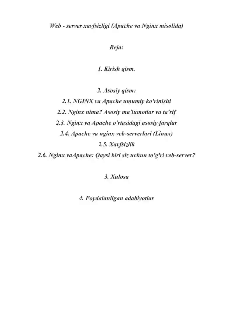 Web - server xavfsizligi 2