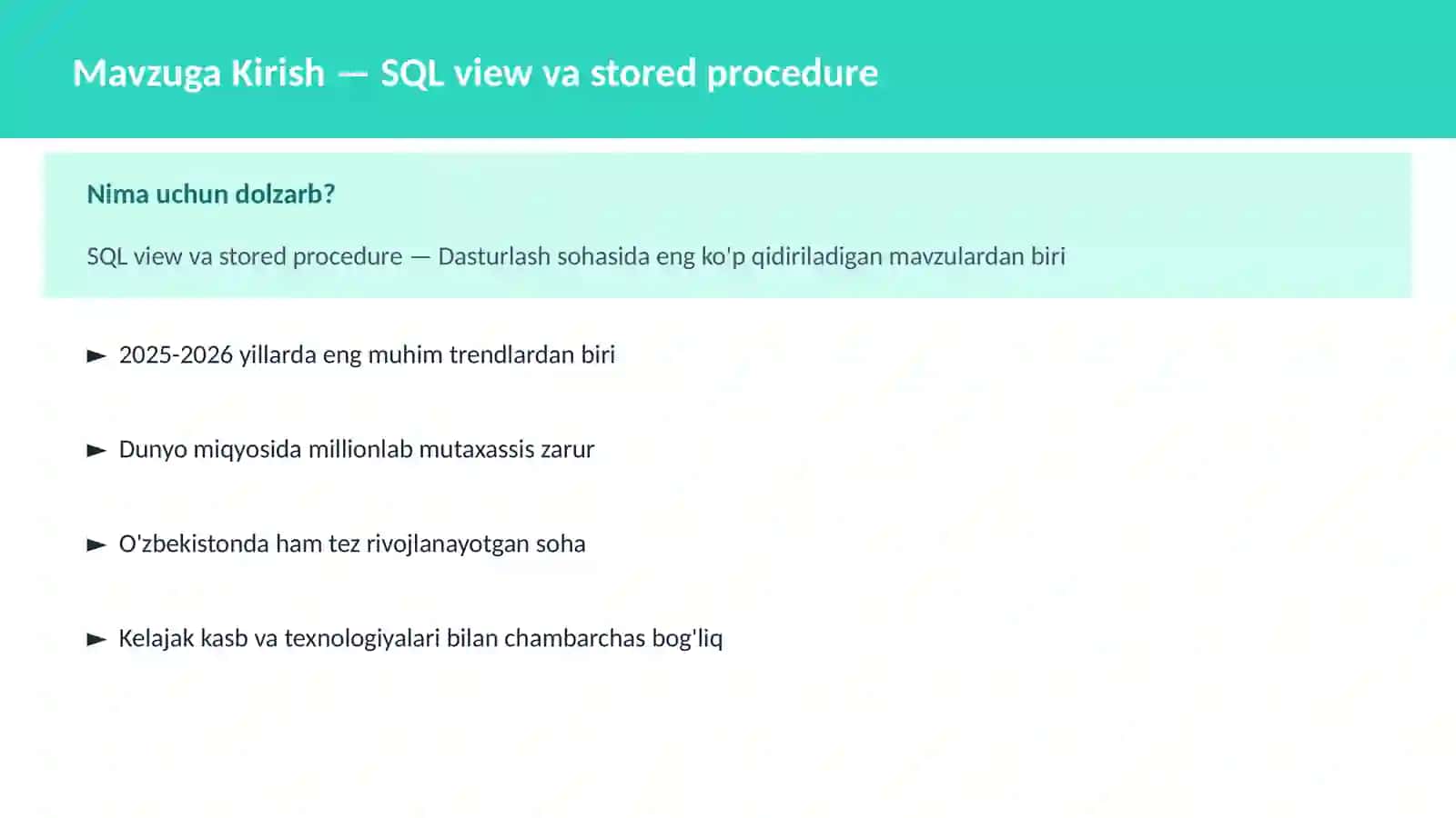 SQL view va stored procedure 2