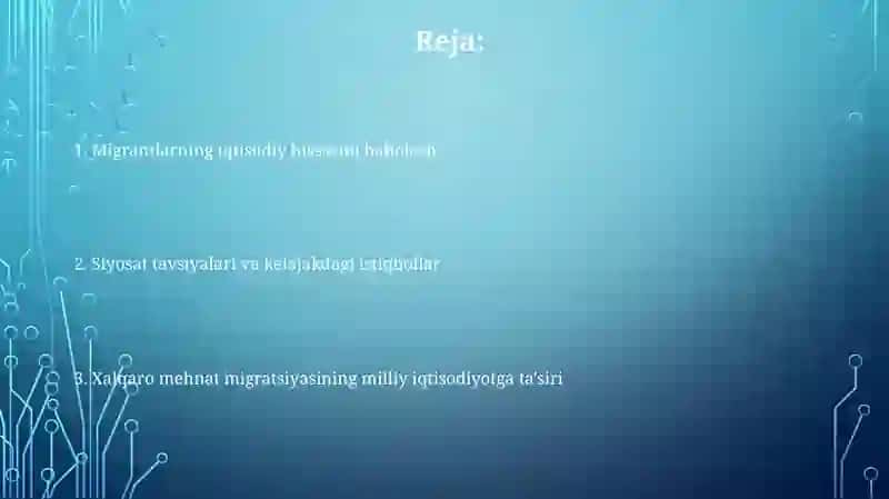 Xalqaro ishchi kuchi migratsiyasining milliy iqtisodiyotga ta’siri 2