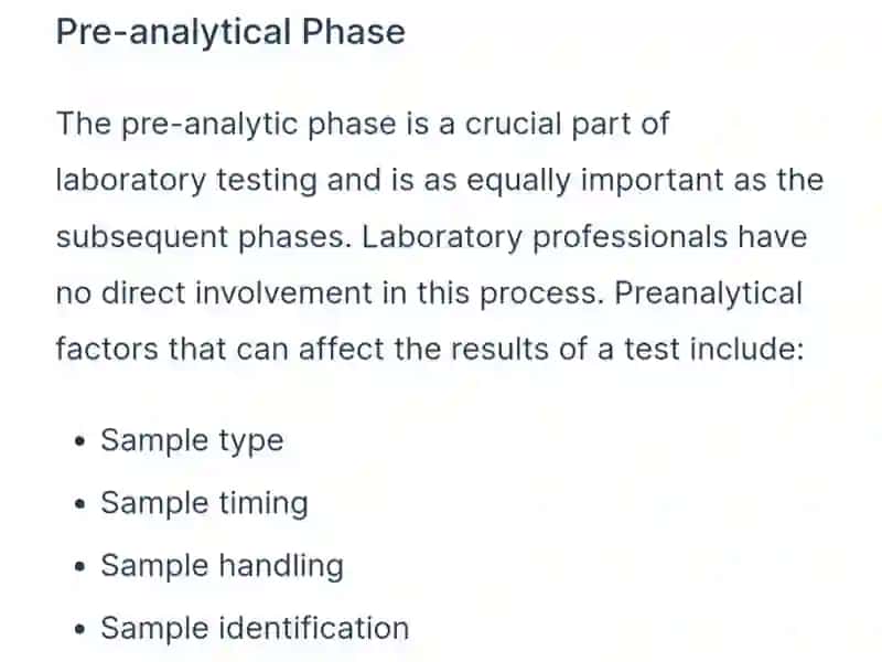 Pre-analytical Phase 2