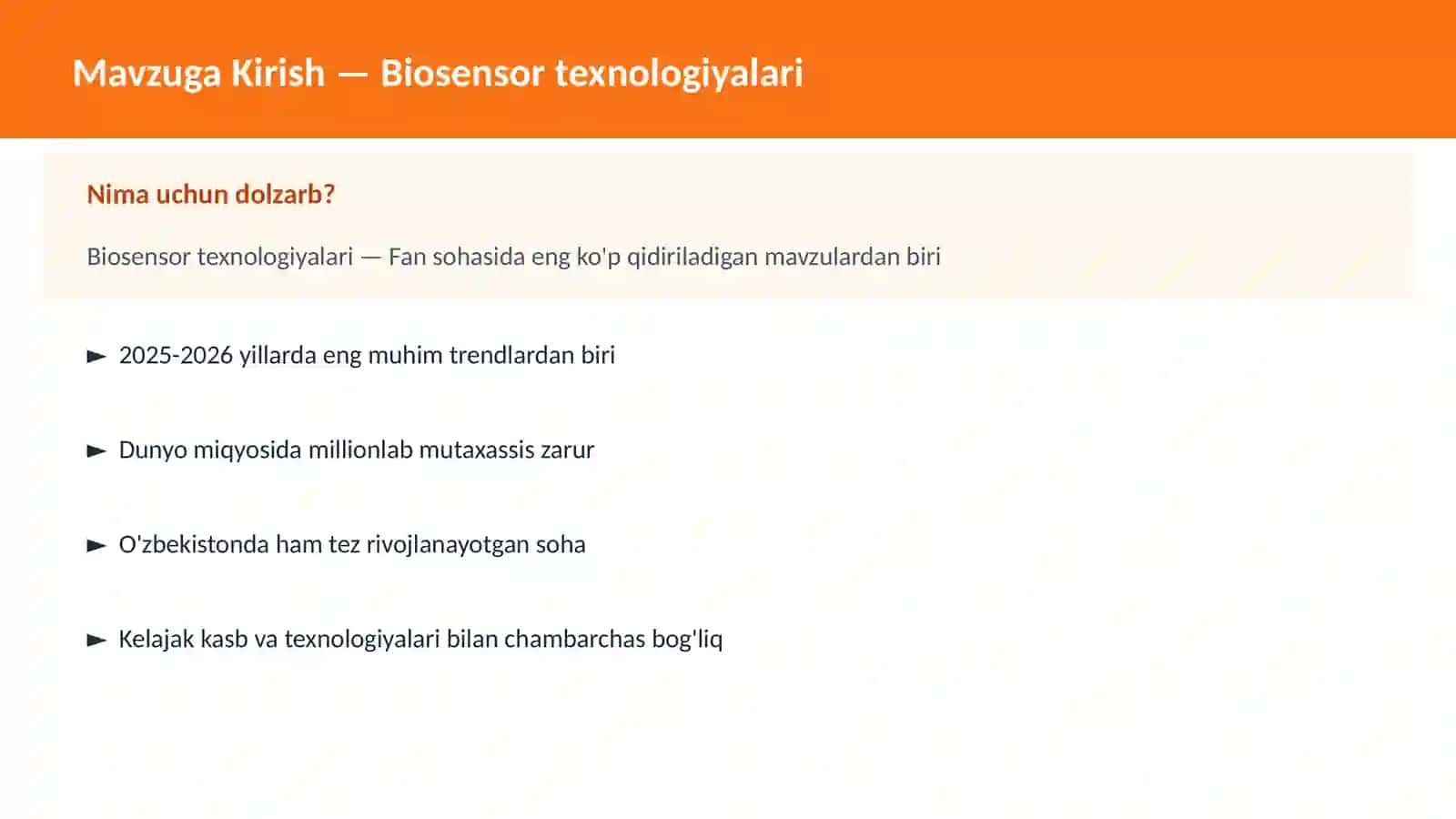 Biosensor texnologiyalari 2