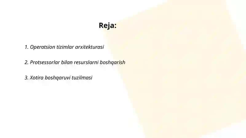 Operatsion tizimlar tahlili 2
