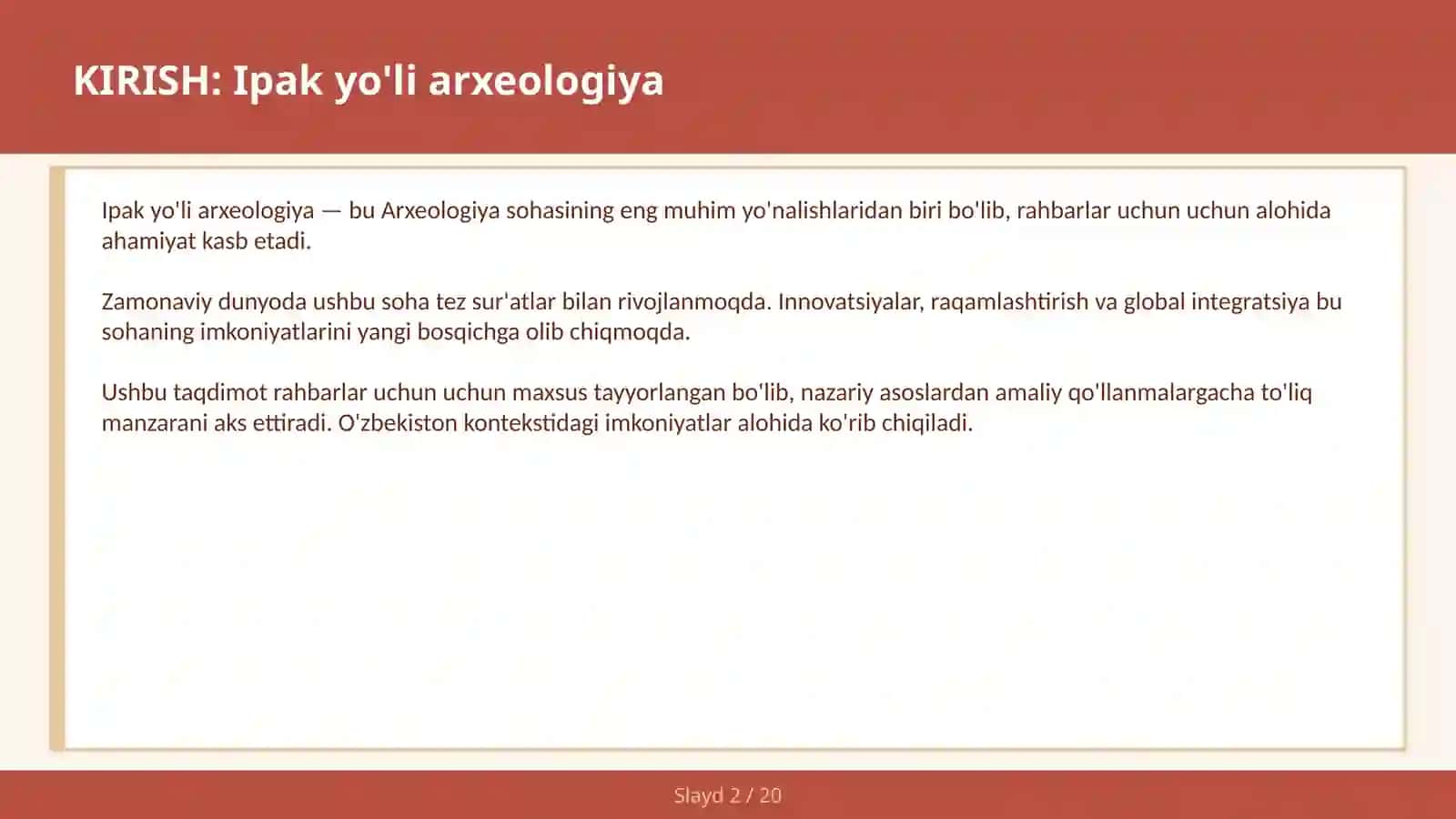 Ipak Yo'li Arxeologiya 2