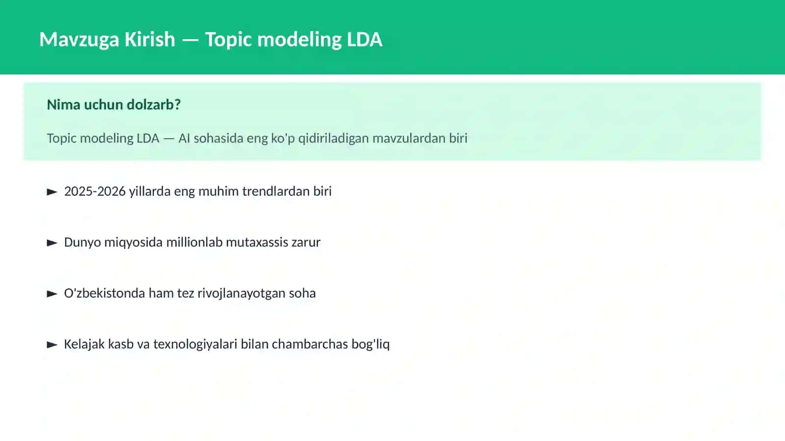 Topic modeling LDA 2