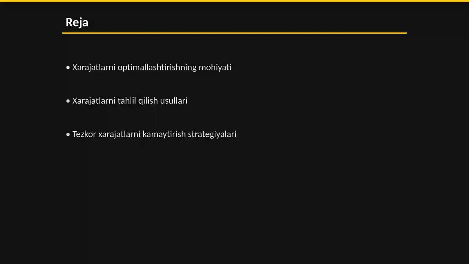 Xarajatlarni optimallashtirish usullari 2