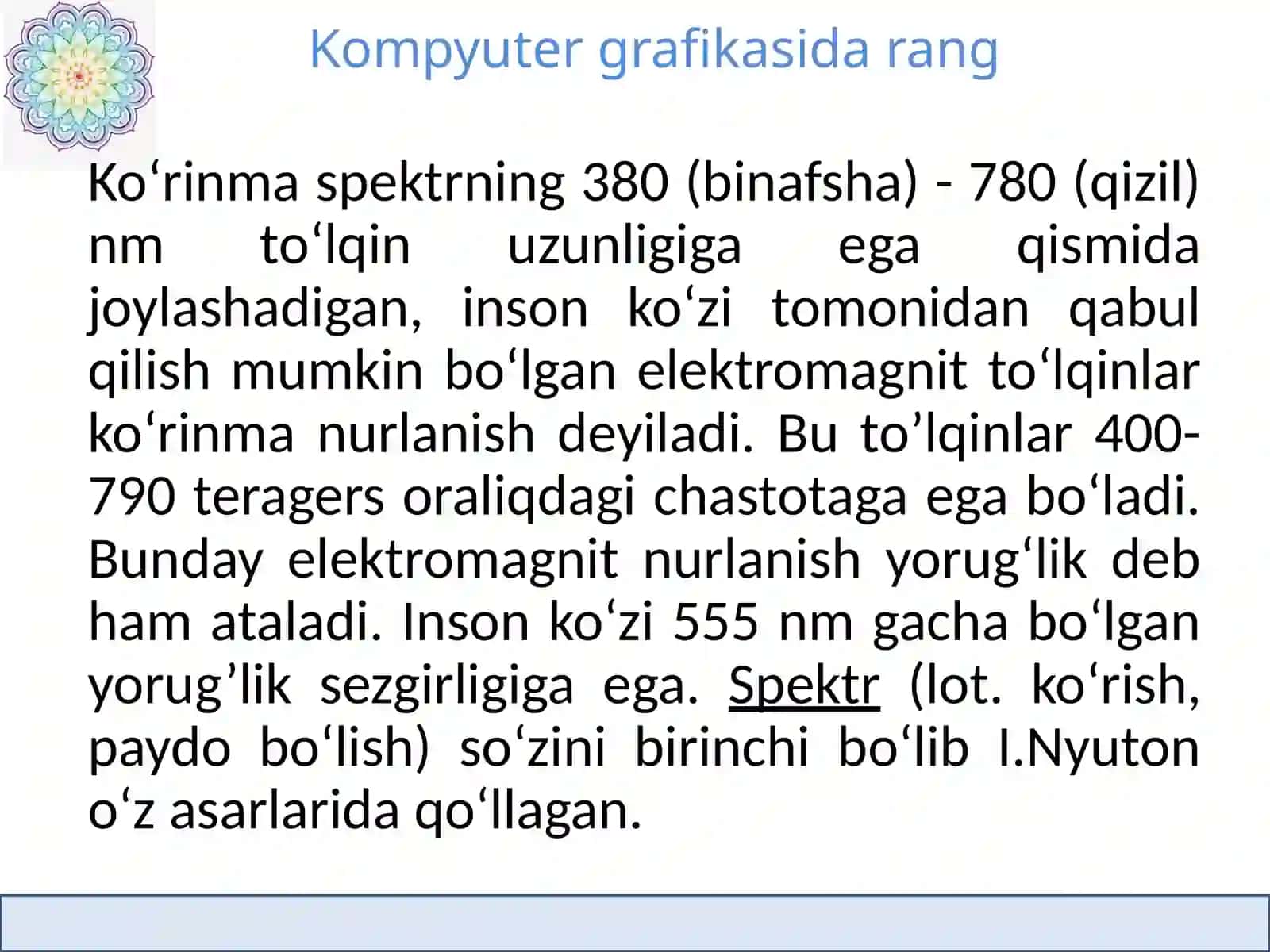 Kompyuter grafikasida rang 2