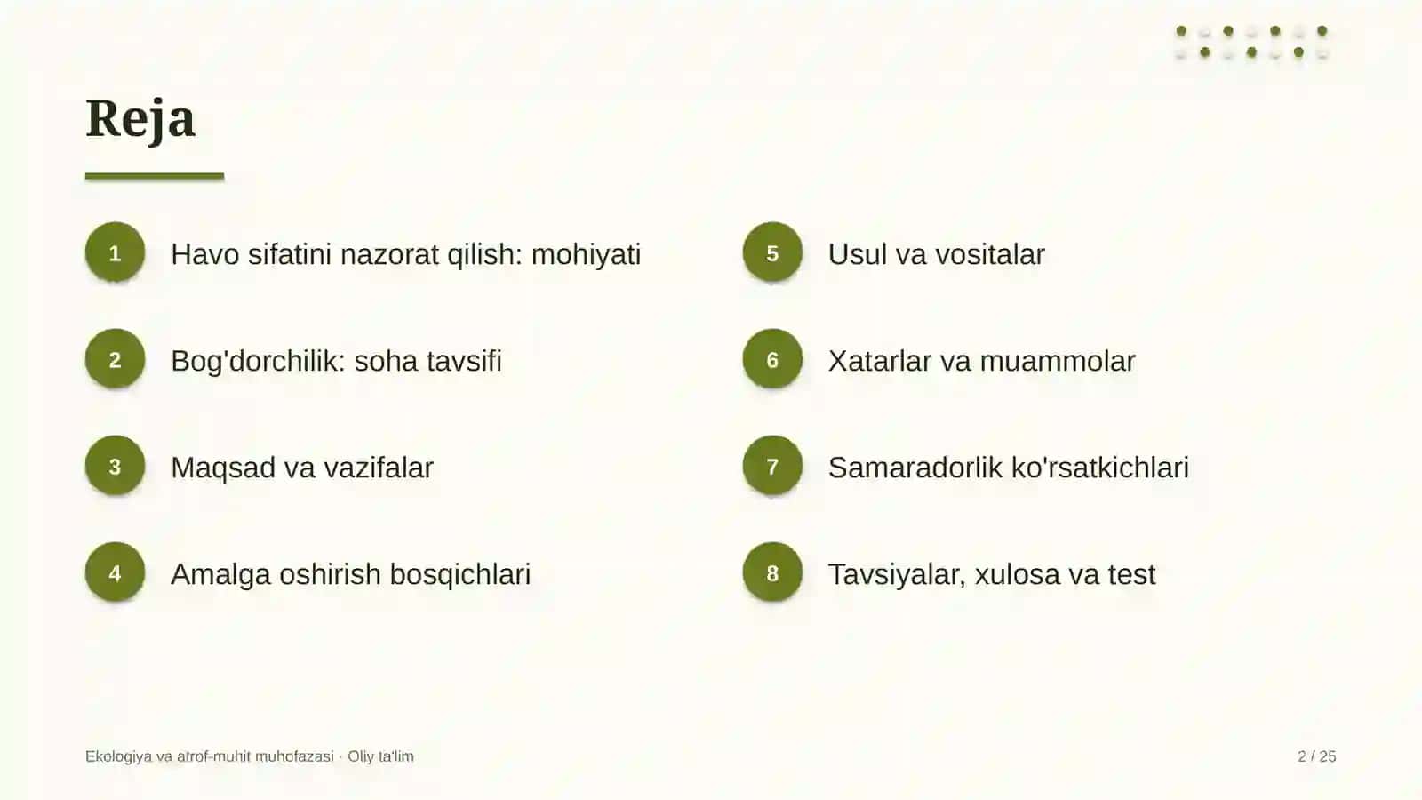 Bog'dorchilikda havo sifatini nazorat qilish 2