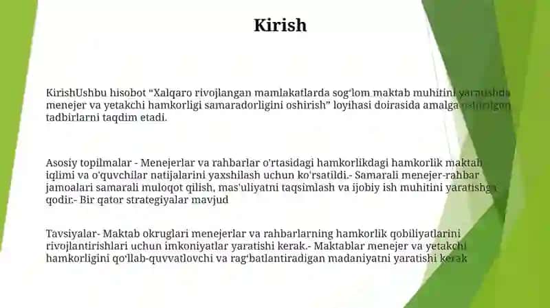 Xalqaro Rivojlangan Davlatlarida,, Maktabda Soģlom Muhitni Yaratishda Menejerning Lider Bilan Ishlash Samaradorligini Oshirish 2