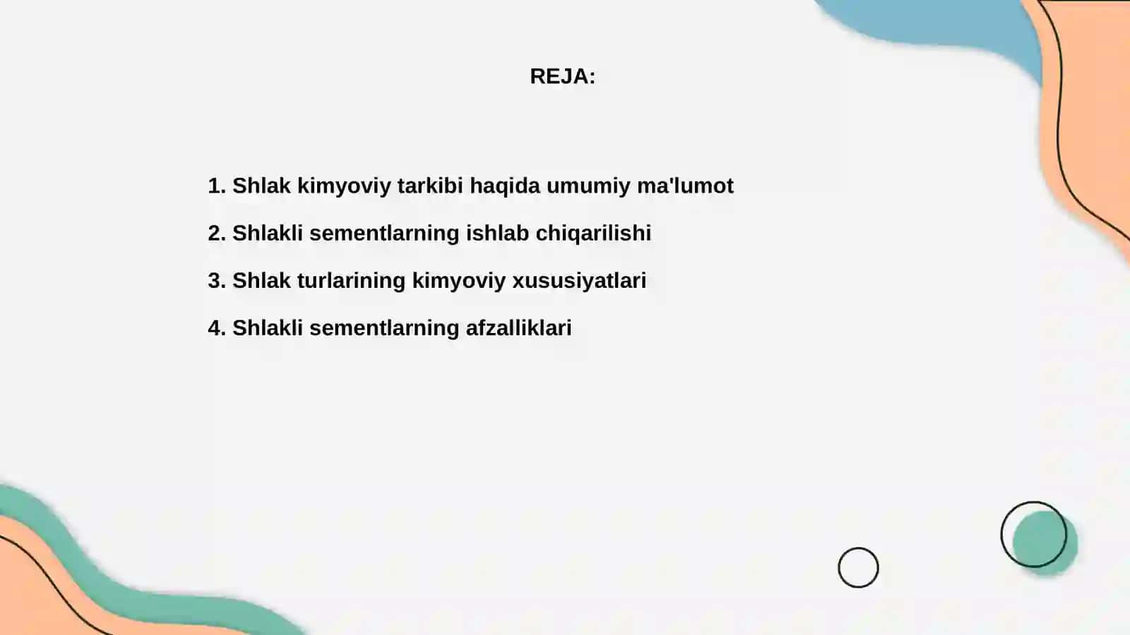 Shlak kimyoviy tarkibi 2