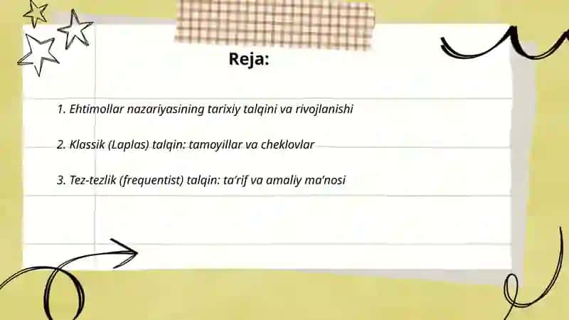 Ehtimollar nazariyasi talqini 2