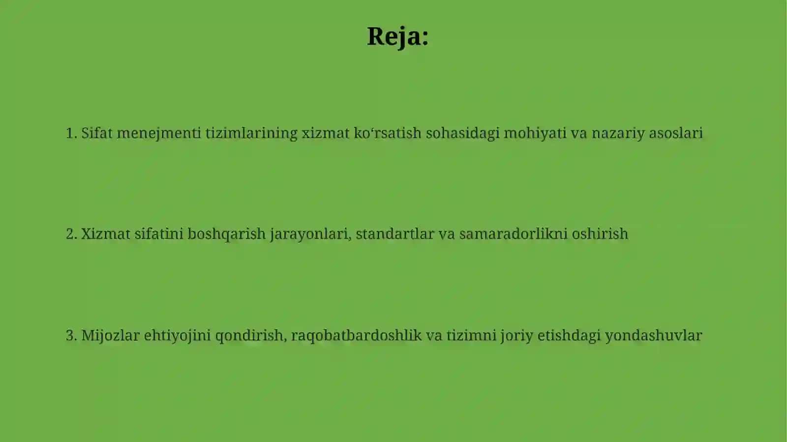 Sifat menejmenti tizimlari 2