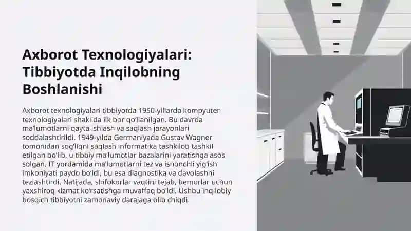 Tibbiyotda Ishchi O‘rinlarni Avtomatlashtirish va Tibbiy Masalalarni Yechishda Axborot Texnologiyalarining O‘rni 2