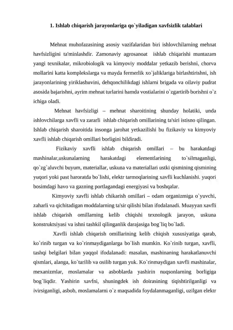 Ishlab chiqarishda faoliyat xavfsizligini boshqarish tizimi, xavfsizlikni ta`minlashga 2
