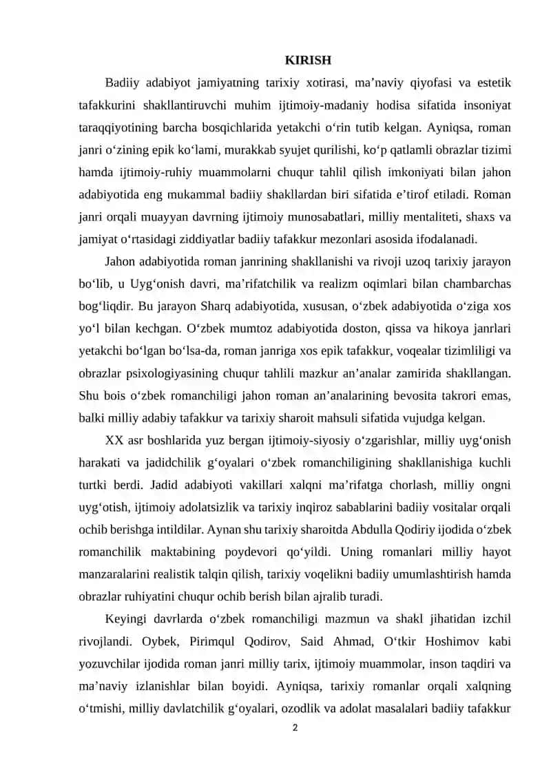 O'ZBEK ROMANCHILIK MAKTABI 2