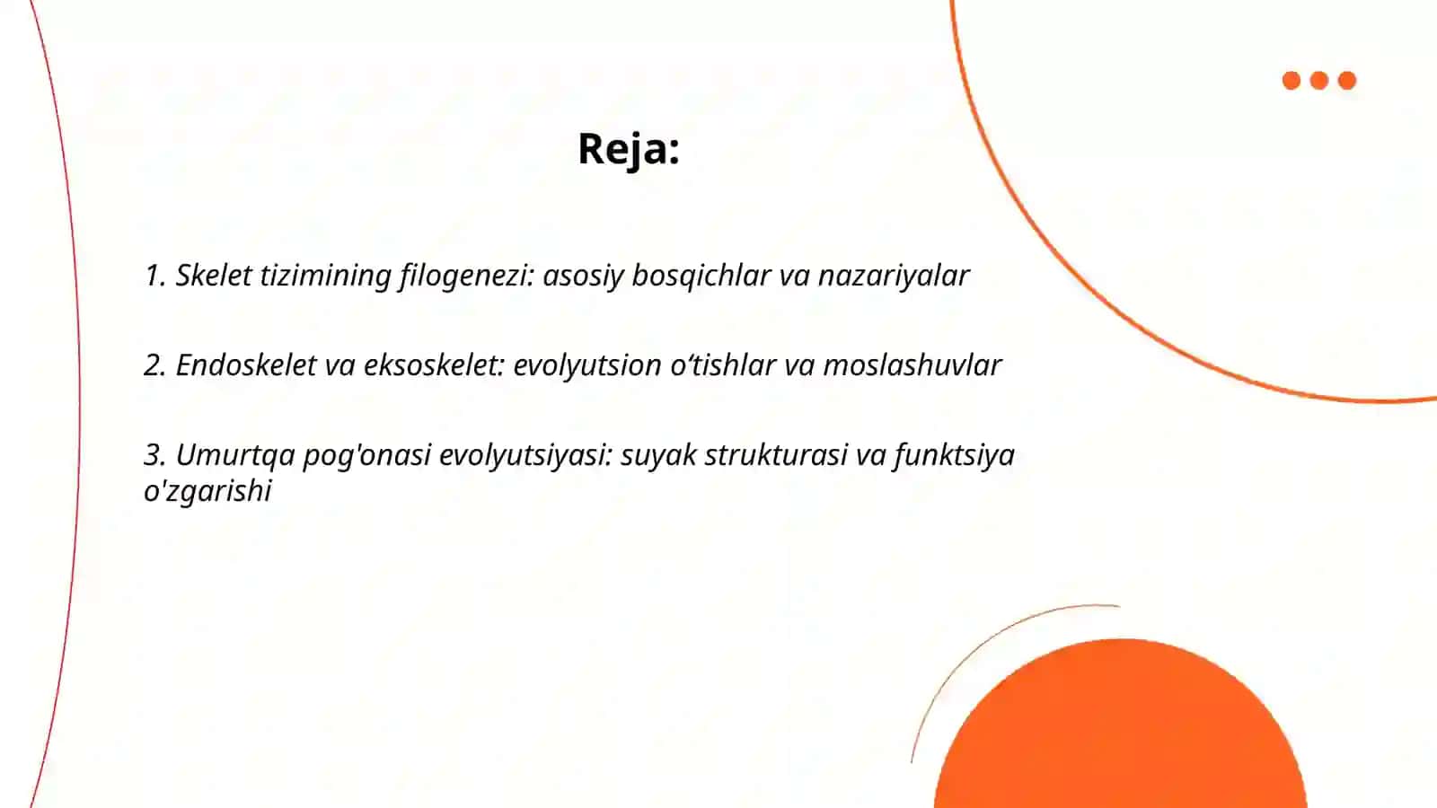 Skelet tizimi filogenezi va buzilishlari 2