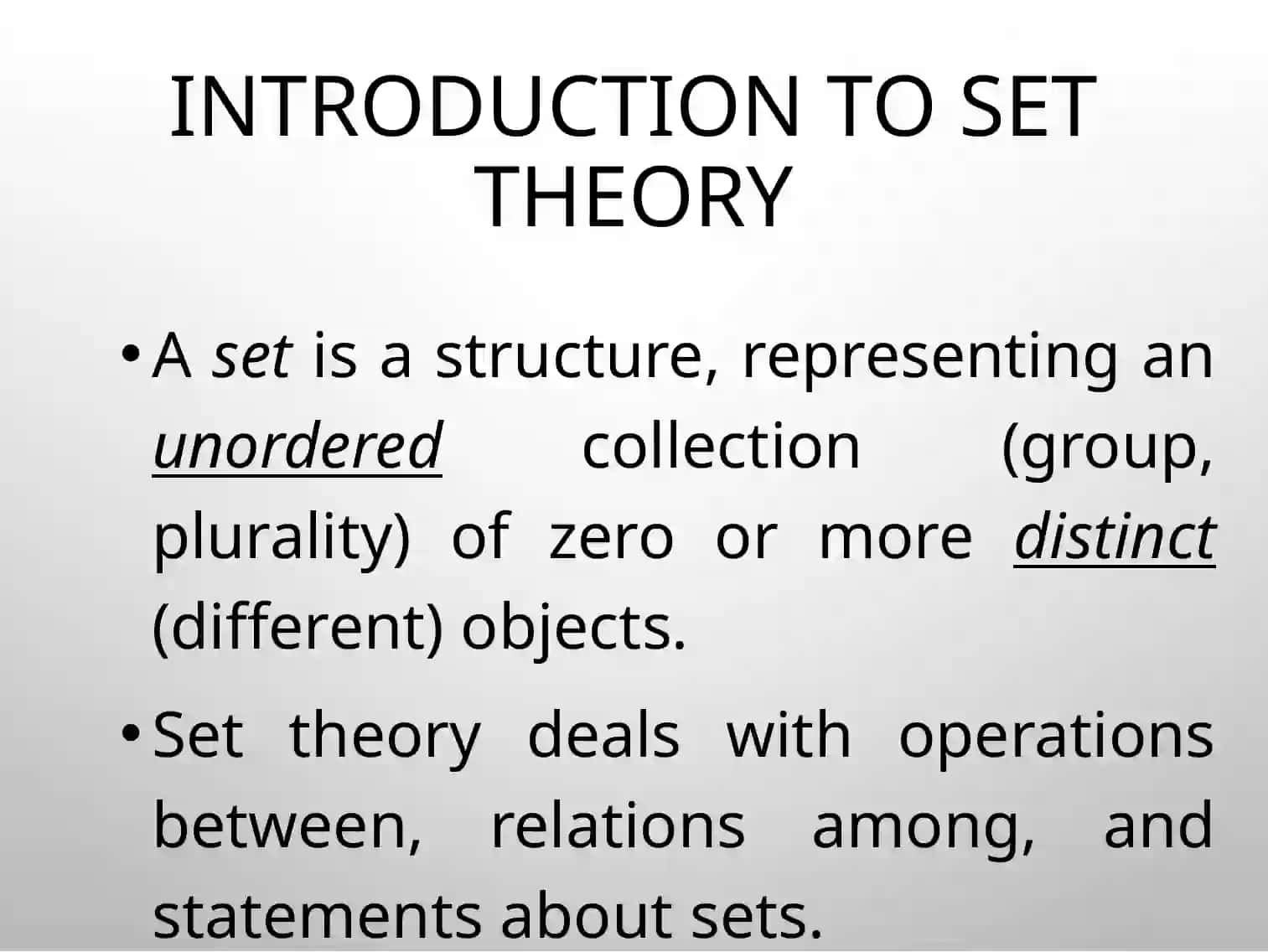 Lecture: Sets and Operations on Sets 2