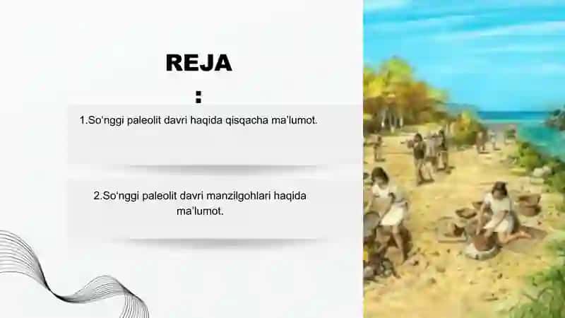 Oʻrta Osiyodagi soʻnggi paleolit davri manzilgohlari 2