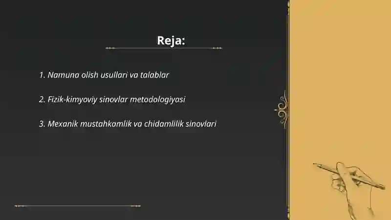 Namuna olish usullari va talablar 2