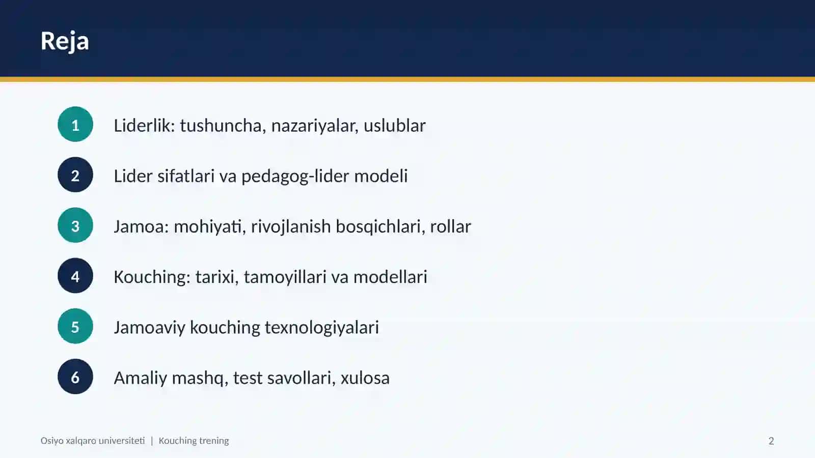 [LIDERLIK VA JAMOAVIY KOUCHING] 2