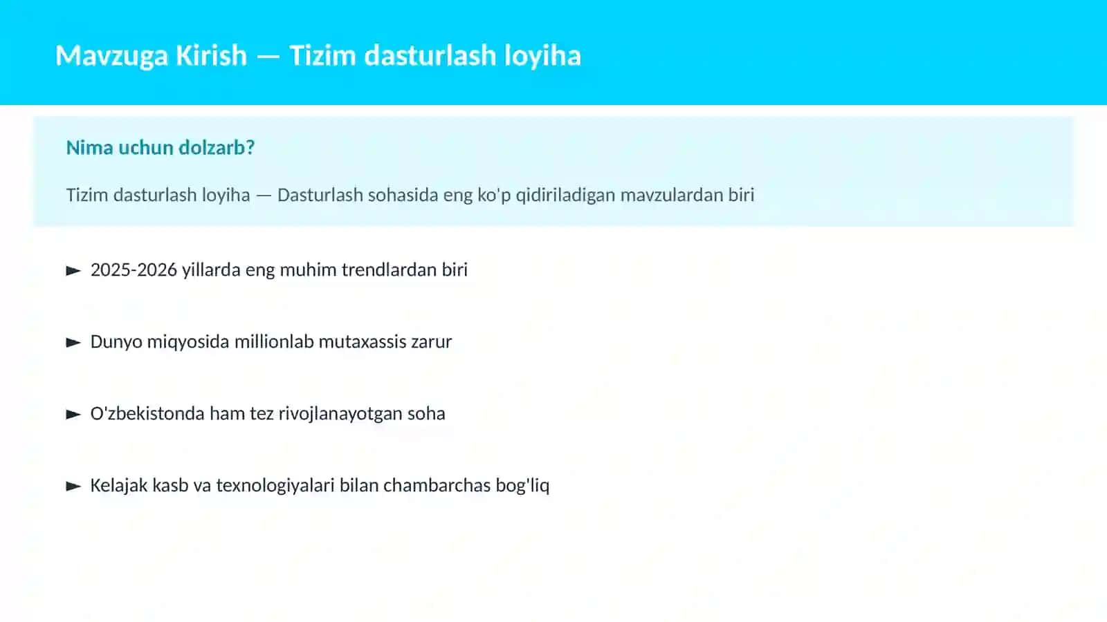 Tizim dasturlash loyiha 2