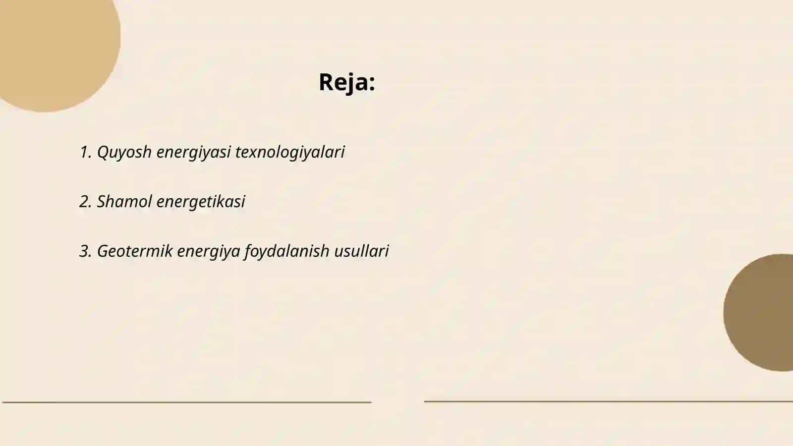 Quyosh energiyasi texnologiyalari 2
