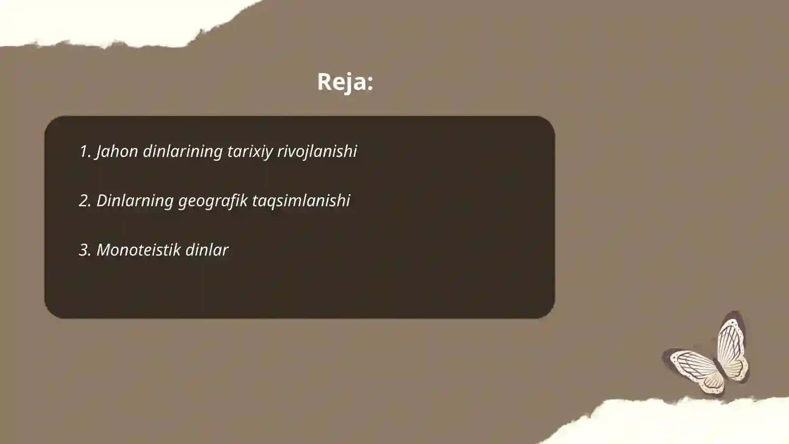 Jahon dinlari va ularning tasnifi 2