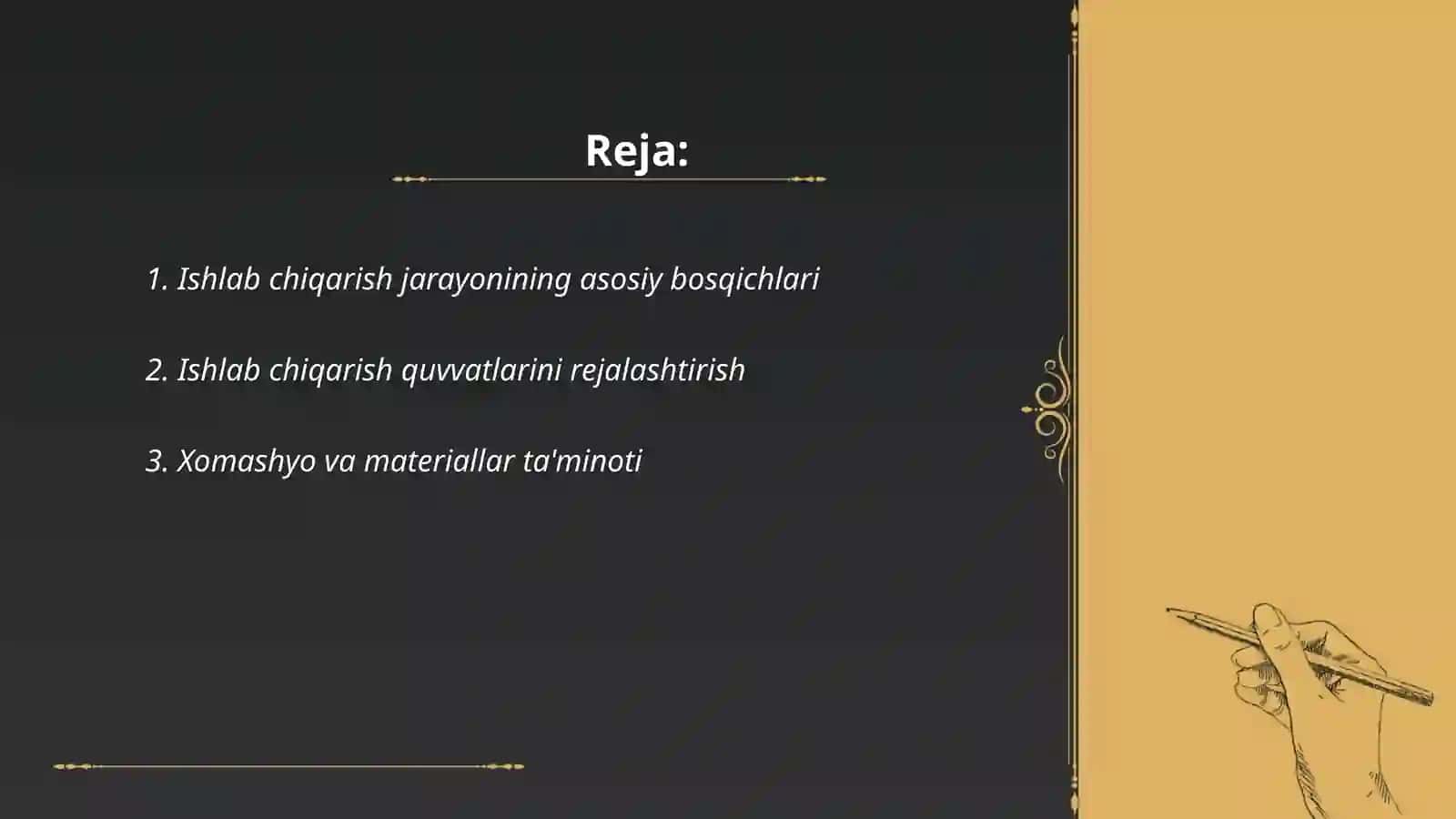 ISHLAB CHIQARISH JARAYONI VA UNI HISOBGA OLISH 2
