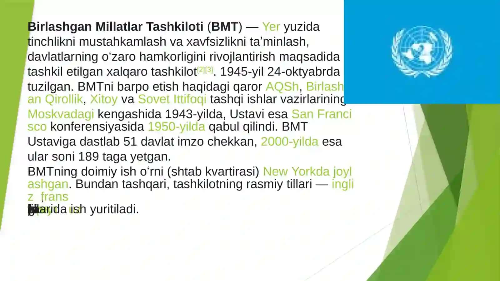 BMT Bosh assambleyasini vakolatlari va funksiyalari 2